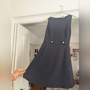 H&M Navy Blue Mini Dress with Button Detail